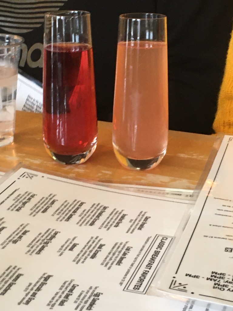 Cranberry mimosa and Watermelon Cucumber mimosa